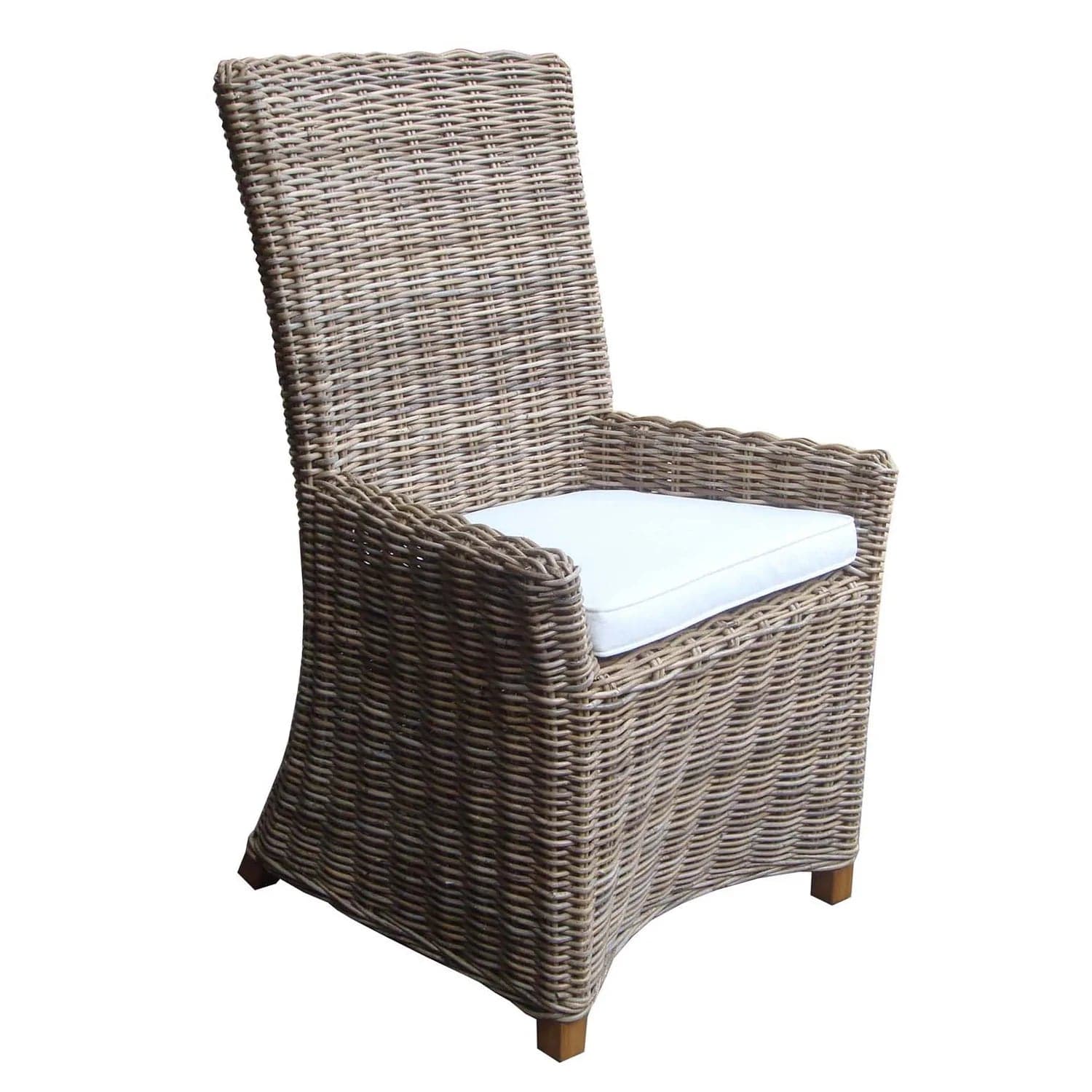 Nico Arm Chair Kubu-With White Cushion - Padma's Plantation