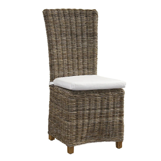 Nico Side Dining Chair Kubu-With White Cushion - Padma's Plantation