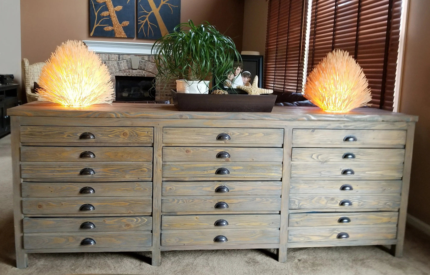 Salvaged Wood Printmaker's  Sideboard - Padma's Plantation