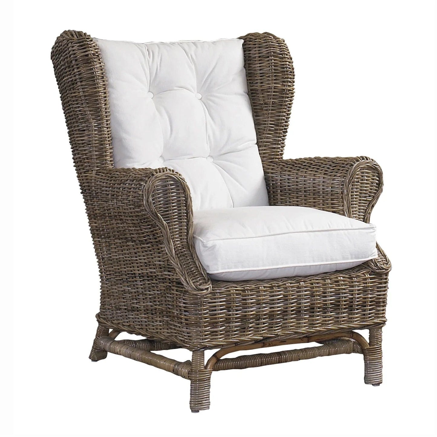 Wing Chair- Kubu-With White Cushion - Padma's Plantation