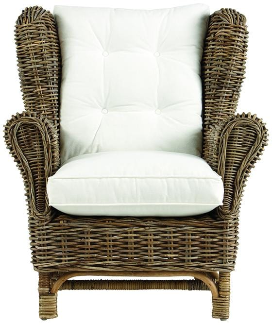 Wing Chair- Kubu-With White Cushion - Padma's Plantation